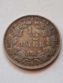 Niemcy 1/2 Marki Wilhelm II 1906 r E Niemcy 1/2 Marki Wilhelm II 1906 r E