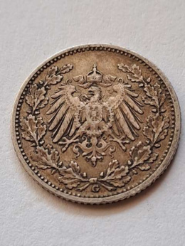 Niemcy 1/2 Marki Wilhelm II 1906 r G