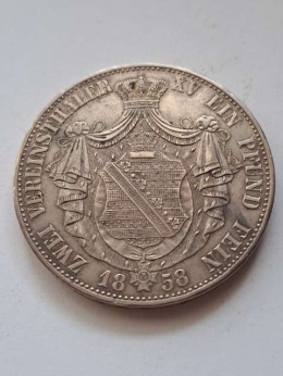 Niemcy 2 Talary Iohann Saksonia 1858 r