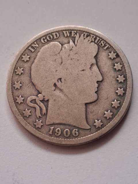 USA 1/2 Dollara Barber 1906 r D USA 1/2 Dollara Barber 1906 r D