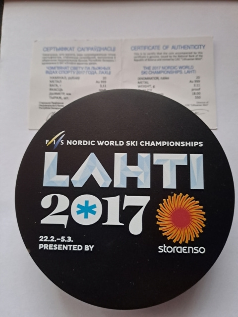 Białoruś 20 Rubli MŚ - Lahti 2017 r Białoruś 20 Rubli MŚ - Lahti 2017 r
