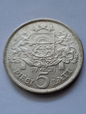 Łotwa 5 Łatów 1929 r Łotwa 5 Łatów 1929 r
