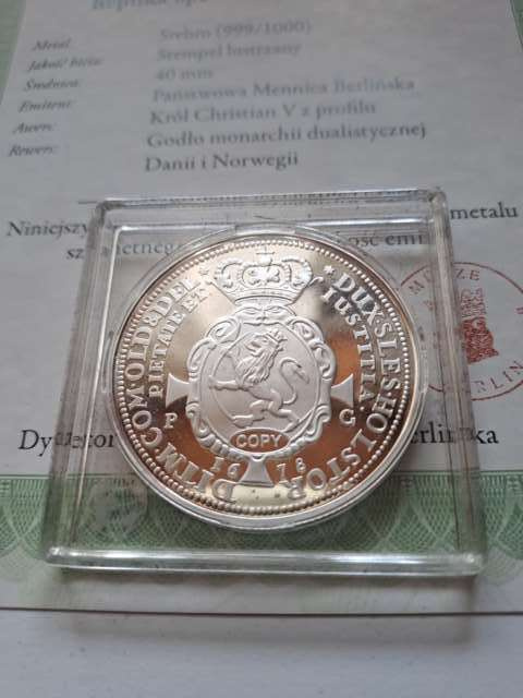 Replika Speciedaler Christian V 1768 r Replika Speciedaler Christian V 1768 r