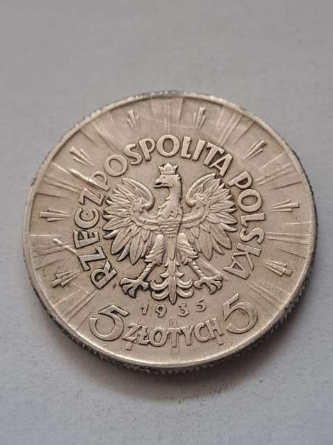 5 zł Józef Piłsudski 1935 r destrukt