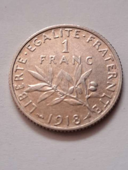 Francja 1 Frank Trzecia Republika 1918 r
