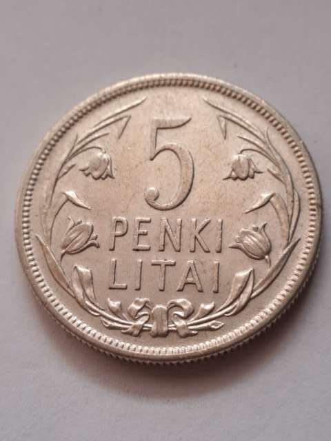 Litwa 5 Penki Litai 1925 r Litwa 5 Penki Litai 1925 r