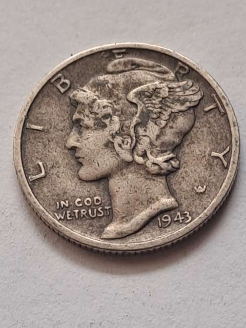 USA 10 Centów Mercury 1943 r USA 10 Centów Mercury 1943 r