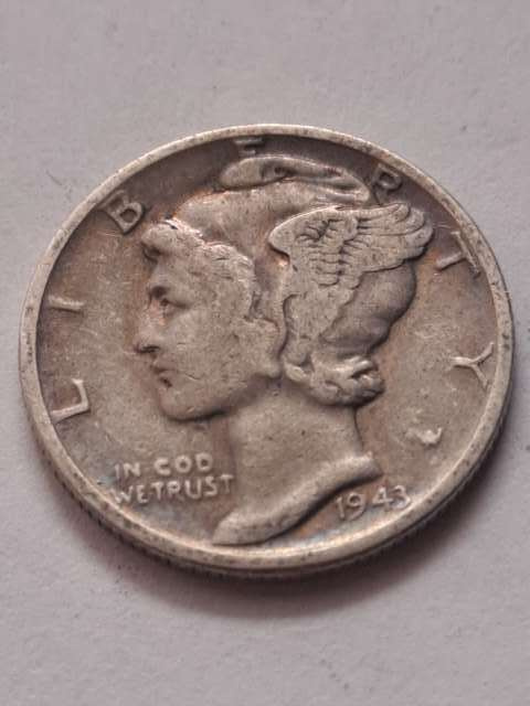 USA 10 Centów Mercury 1943 r USA 10 Centów Mercury 1943 r