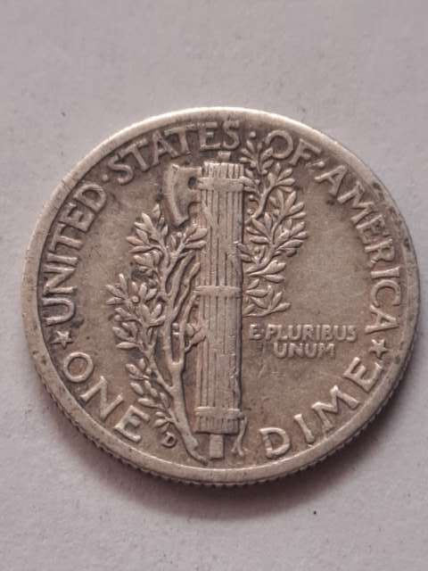 USA 10 Centów Mercury 1944 r D USA 10 Centów Mercury 1944 r D