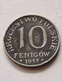 Królestwo Polskie 10 Fenigów 1917 r NBO Królestwo Polskie 10 Fenigów 1917 r NBO
