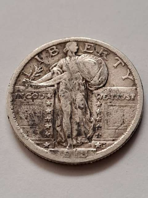 USA 1/4 Dollara Stojąca Wolność 1918 r