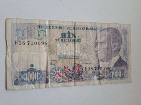 Turcja Banknot 1000 Bin lira 1970 r Turcja Banknot 1000 Bin lira 1970 r