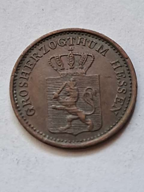 Niemcy 1 Pfenning Hesja 1872 r Niemcy 1 Pfenning Hesja 1872 r