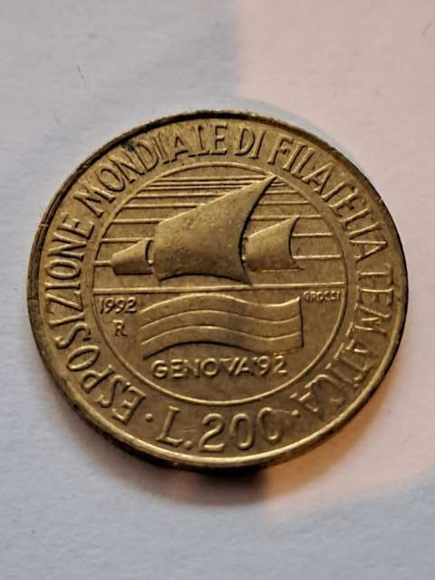 Włochy 200 Lirów 1992 r Włochy 200 Lirów 1992 r