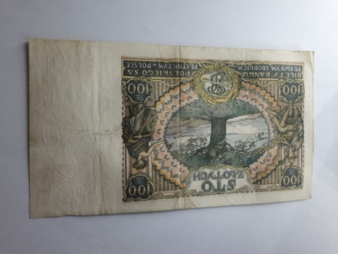 Banknot 100 złotych 1934 r seria CA Banknot 100 złotych 1934 r seria CA