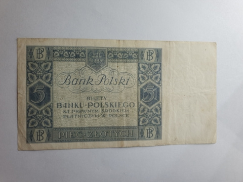 Banknot 5 zł 1930 r seria DD