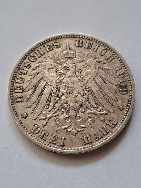 Niemcy 3 Marki Otto von Bayern 1909 r Niemcy 3 Marki Otto von Bayern 1909 r