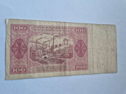 Banknot 100 zł 1948 r seria EA Banknot 100 zł 1948 r seria EA