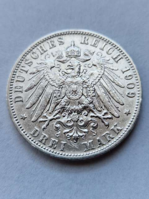 Niemcy 3 Marki Wuertemberg 1909 r Niemcy 3 Marki Wuertemberg 1909 r