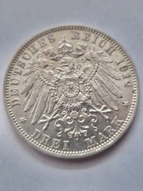 Niemcy 3 Marki Bayern 1914 r Niemcy 3 Marki Bayern 1914 r