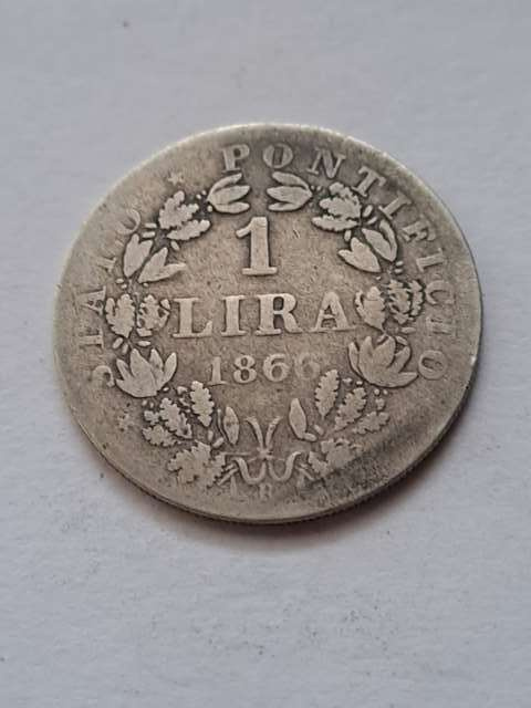 Państwo Kościelne 1 Lir 1866 r Państwo Kościelne 1 Lir 1866 r