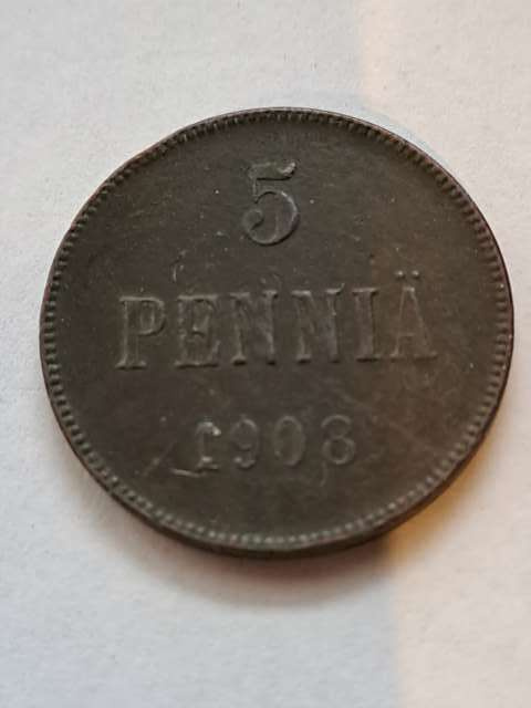 Finlandia 1 Penni Mikolaj II 1908 r Finlandia 1 Penni Mikolaj II 1908 r
