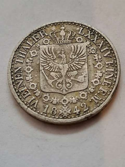 Niemcy 1/6 Talara Fryderyk Wilhelm IV 1842 r A Niemcy 1/6 Talara Fryderyk Wilhelm IV 1842 r A