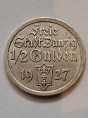 WMG 1/2 Guldena 1927 r rzadki WMG 1/2 Guldena 1927 r rzadki