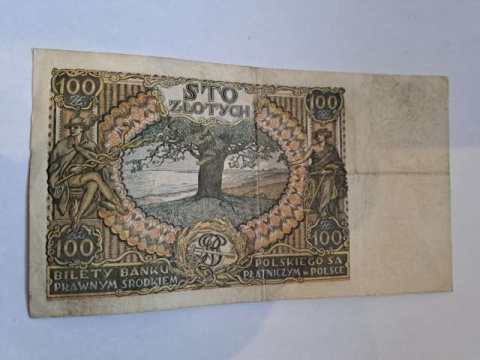 Banknot 100 zł 1932 r seria AJ Banknot 100 zł 1932 r seria AJ