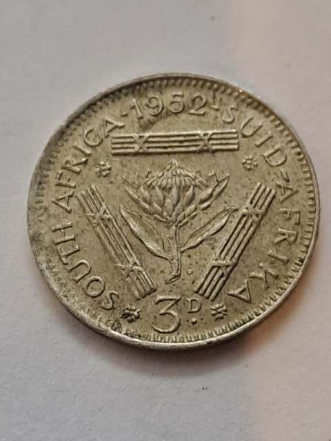 Afryka Południowa 3 pensy 1952 r Afryka Południowa 3 pensy 1952 r