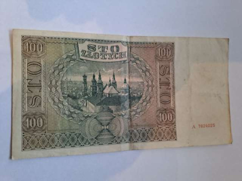 Banknot 100 zł 1941 r seria A Banknot 100 zł 1941 r seria A
