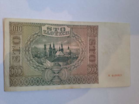 Banknot 100 zł 1941 r seria A Banknot 100 zł 1941 r seria A