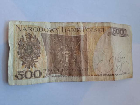 Banknot 500 zł Tadeusz Kościuszko 1982 r seria FB Banknot 500 zł Tadeusz Kościuszko 1982 r seria FB