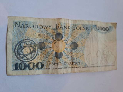 Banknot 1000 zł Mikołaj Kopernik 1982 r seria FU Banknot 1000 zł Mikołaj Kopernik 1982 r seria FU
