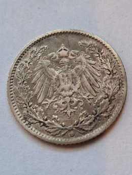 Niemcy 1/2 Marki Wilhelm II 1905 r D