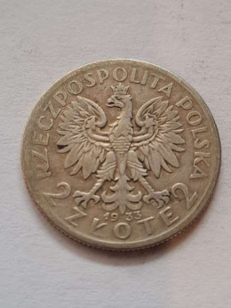 2 zł Głowa Kobiety 1933 r