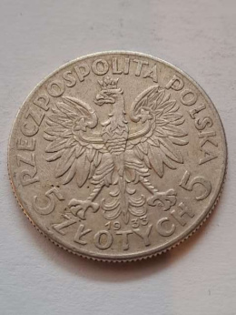 5 zł Głowa Kobiety 1933 r