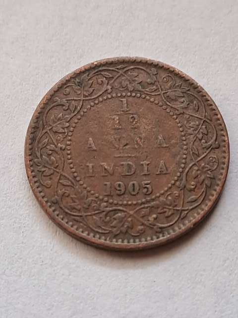 Indie Bryt 1/12 Anno Edward VII 1905 r Indie Bryt 1/12 Anno Edward VII 1905 r