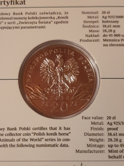 20 zł Konik Polski 2014 r