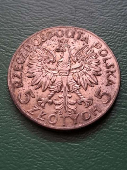 5 zł Głowa Kobiety 1933 r