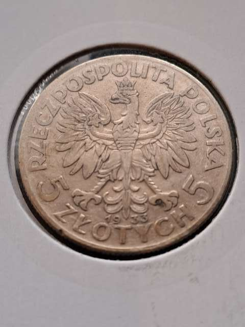 5 zł Głowa Kobiety 1933 r 5 zł Głowa Kobiety 1933 r