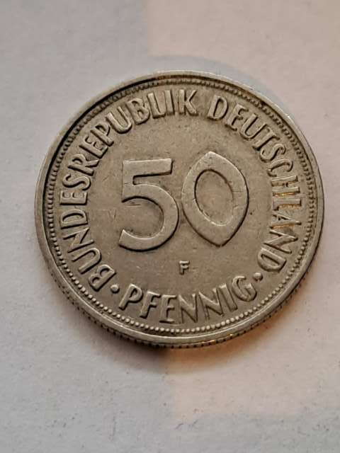 Niemcy 50 Pfenning 1950 r F Niemcy 50 Pfenning 1950 r F