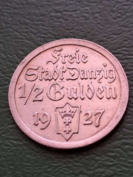 WMG 1/2 Guldena 1927 r rzadki