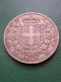 Włochy 5 Lir Emanuel II 1874 r Włochy 5 Lir Emanuel II 1874 r