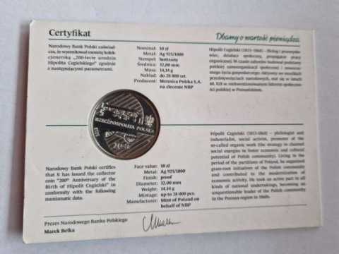 10 zł Hipolit Cegielski 2013 rok 10 zł Hipolit Cegielski 2013 rok