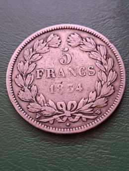 Francja 5 Franków Louis Philippe I 1834 r