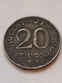 Królestwo Polskie 20 Fenigów 1917 r