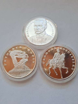 100000 zł Piłsudski . Chopin . Kościuszko . 1990 r