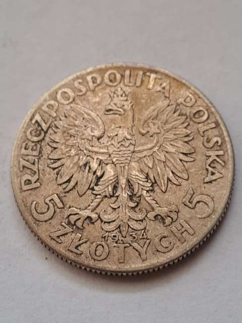 5 zł Głowa Kobiety 1934 r 5 zł Głowa Kobiety 1934 r