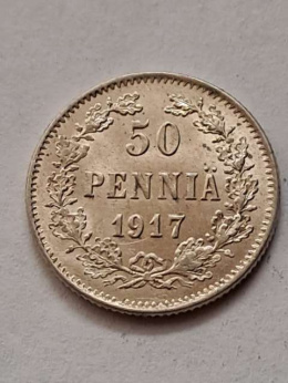 Finlandia 50 Pennia Mikołaj II 1917 r